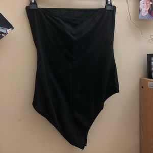 Black Strapless Bodysuit